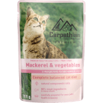 Carpathian Pet Food - пауч за котка, ПРОМО 16 бр скумрия със зеленчуци в сос + 8 бр патица в желе х 100 г