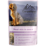 Carpathian Pet Food - пауч за кучета месен микс ПРОМО (пилешко, говеждо, пуешко и риба) в сос 16+8 х 100 г