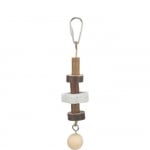 Играчка за гризане с дървено мънисто и лава камък 16 см.