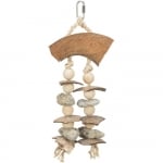 Естествена играчка от кокос, миди, скала от лава и дърво 35 см.