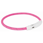 Нашийник Светещ USB nylon XS-S 35 SM/7MM PINK