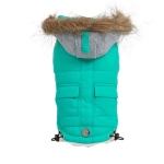 Pooch Coat TURQUOISE 25 cm - непромокаемо яке с качулка ,тюркоаз