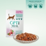 
OPTIMEAL POUCH ADULT CAT WITH LAMB AND VEGGIES IN JELLY 0.85 KG Супер премиум консервирана храна за котки