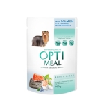 OPTIMEAL POUCH ADULT DOG WITH SALMON AND BLUEBERRIES IN CREAM SAUCE 0.100 KG – ПАУЧ ЗА КУЧЕ