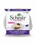 Schesir Petit Delice, Мус за котки,С Пиле, риба тон и боровинки, 2x40g