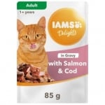 IAMS CAT POUCH SALMON AND COD GRAVY 85 гр - 1брой