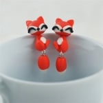 Арт обеци с 3D ефект - “Red Fox” - Червена Лисица