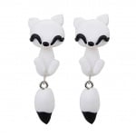 Арт обеци с 3D ефект - White Fox - Бялата Лисичка